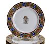 12 Russian Porcelain Armorial Plates by Kornilov Brothers