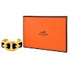 Hermes Gold Plated and Leather Cuff Bracelet