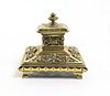 A Neoclassical Gilt Bronze Inkstand, Width 5 inches.