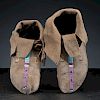Crow Beaded Hide Moccasins, Belonging to Chief Plenty Coups (1848-1932)