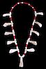 Plains Indian Petrified Buffalo Tooth Necklace