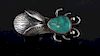 Navajo Sterling Silver Turquoise Beetle Brooch