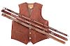 Western Horsehair Belt Collection & leather Vest