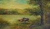 Henry A. Duessel Panoramic Cow Landscape Painting