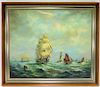 Max Parsons Naval Fort Maritime Seascape Painting