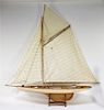 LARGE Vintage Cutter Sailboat Pond Boat Model