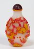 Chinese Carved Peking Glass Squirrel Snuff Bottle