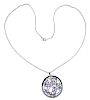 Schroeder 18K Gold Diamond Sapphire Pendant Necklace