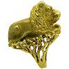 Massive Eric De Kolb 14k Gold Lion Ring