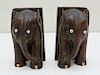 CARVED ELEPHANT BOOKENDS