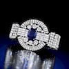 Art Deco Ceylon Sapphire and Diamond Platinum Bracelet