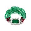 Cartier London Art Deco Emerald Ruby and Diamond Bracelet