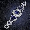 A Sapphire and Diamond Platinum Bracelet