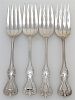4 STERLING TOWLE OLD COLONIAL SALAD FORKS