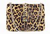 Valentino Leopard Rockstud Chain Link Shoulder Bag