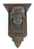 Antique English Hand Carved Wooden Wall Sconce