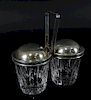 Sterling Silver & Cut Crystal Condiment Set