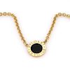 Bvlgari Onyx 18k Gold Pendant Chain Necklace