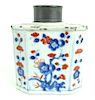 Chinese Hand Painted Porcelain Pewter Tea Caddy