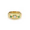 Cartier Gypsy Diamond Emerald 18k Gold Dome Band