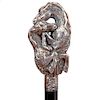 85. Sterling Fighting Stallions Dress cane-  