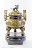 A Cloisonne Lidded Censer, Height 39 1/4 inches.