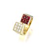 An 18K Gold Ruby and Diamond Ring