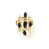 Henry Dunay 18K Gold Sapphire and Diamond Ring