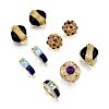 A Group of 14K Gold Multi-Gem Jewelry