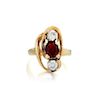 A 14K Gold Ruby and Diamond Ring