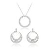 A 14K Gold Diamond Earrings and Pendant Necklace Set