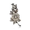 Antique Silver-Topped 18K Gold Diamond Brooch