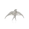 Antique Silver-Topped 18K Gold Diamond and Ruby Swallow Pin
