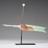 Copper and Zinc Quill Pen Weathervane