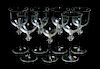 * A Group of Lalique Molded and Frosted Stemware Height of tallest 8 inches.