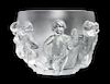 * A Lalique Molded and Frosted Glass Center Bowl Diameter 10 1/2 inches.