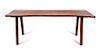 A Walnut Nakashima Style Free-Edge Low Table Height 19 3/4 x width 54 3/4 x depth 25 inches.
