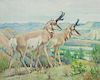H. Boylston Dummer, (American, 1878-1945), Antelope in Canyon Landscape