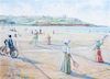 H. Claude Pissarro, (French, b. 1935), Beach Scene with Figures