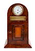 * A Birds Eye Maple Letter Box Clock Height 6 1/2 x width 10 x depth 8 inches.