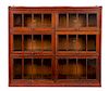 An Arts and Crafts Barrister Bookcase Height 42 x width 48 x depth 12 3/4 inches.