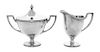 * An American Silver Lidded Sugar Bowl and Creamer, Tiffany & Co., New York, NY, Hamilton pattern.