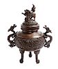 * A Chinese Bronze Censer Height 13 inches.