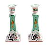 * A Pair of Lynn Chase Porcelain Candlesticks Height 8 3/4 inches.