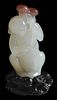 Finely Carved White Jade Figure of