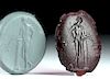 Roman Glass Seal / Intaglio -  Nude Male Athlete