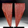 Matched Pair of Nazca Redware Panpipes