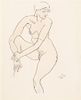 George Grosz, (German-American, 1893-1959), Standing Nude, 1918