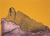 Fritz Scholder, (American, 1937-2005), Reclining Indian Woman and Indian Woman with Feather Fan