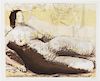 Henry Moore, (English, 1898-1986), Reclining Woman with Yellow Background, 1982